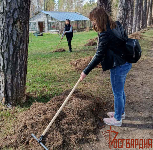 Тульские росгвардейцы провели «субботник» в природном музее-заповеднике В.Д. Поленова