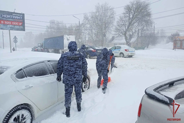 Росгвардейцы продолжают оказывать содействие водителям, попавшим в затруднительные ситуации на дорогах в Тульской области