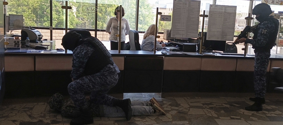 Тульские росгвардейцы провели тренировку на одном из охраняемых объектов культурного учреждения
